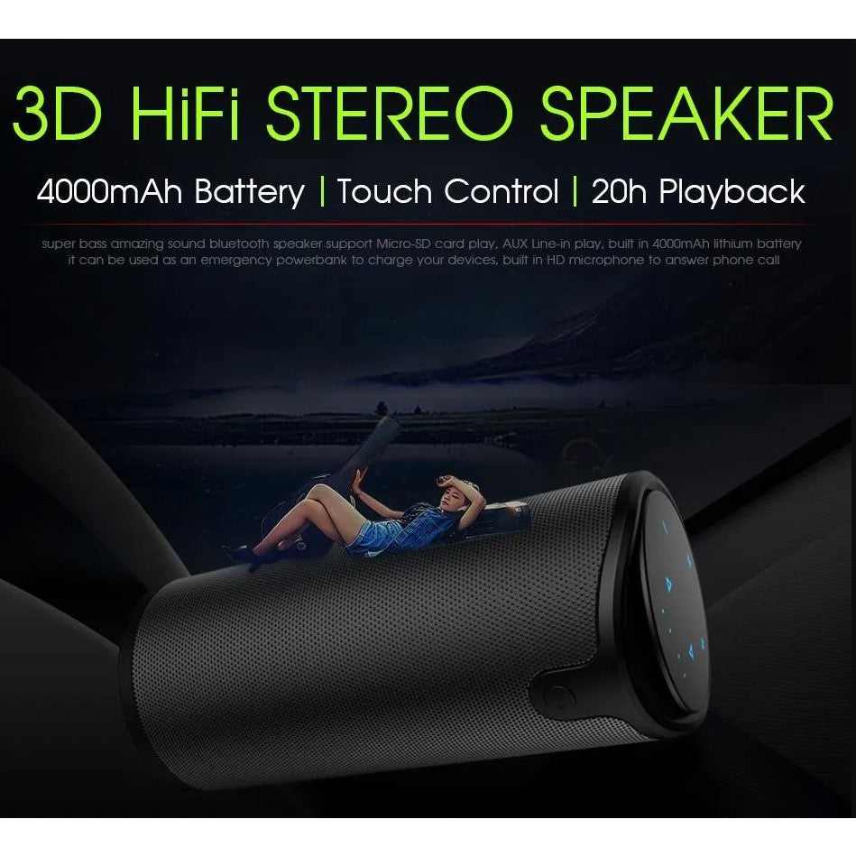 ❤Portable Bluetooth Speaker❤Wireless Subwoofer 3D Stereo Bass Touch Control TF Card AUX Play With Microphone